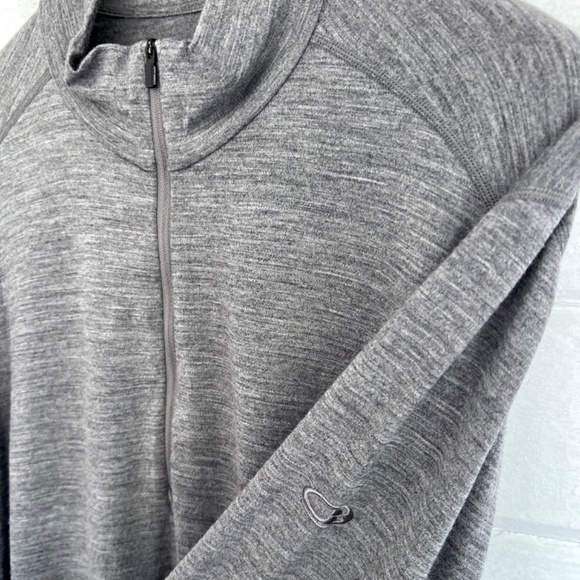 ICEBREAKER Merino 200 Half Zip 100% Merino Wool Base Layer Gritstone Heather - L - Picture 3 of 9